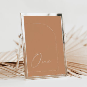 Modern Rust Calligraphy One-Bordsnummer Inbjudningar