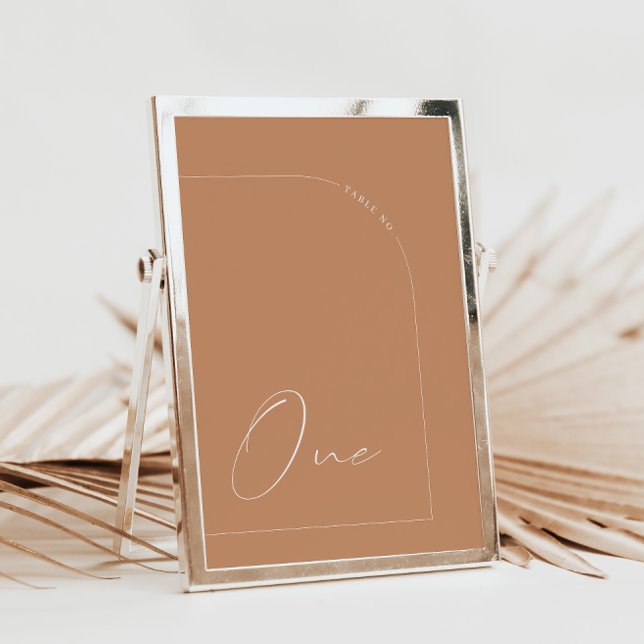 Modern Rust Calligraphy One-Bordsnummer Inbjudningar (Skapare uppladdad)