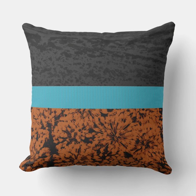 Modern Rust Turcos Black Thistle-Abstrakt Kudde (Framsida)
