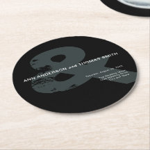 Modern Rustic Ampersand Bröllop Pappra Underlägg