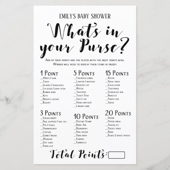 Modern Rustic Baby Shower Game PRINTED (Framsida)