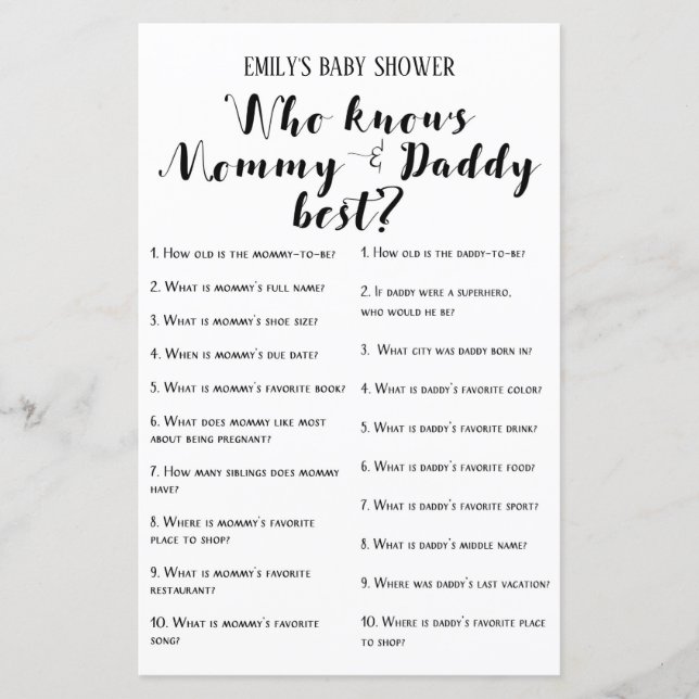 Modern Rustic Baby Shower Game PRINTED (Framsida)