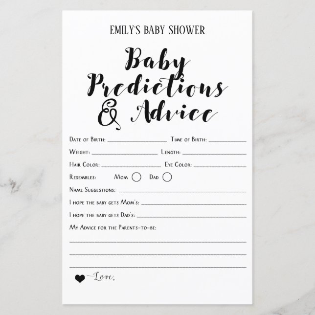 Modern Rustic Baby Shower Game PRINTED (Framsida)