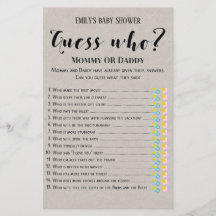 Modern Rustic Baby Shower Game PRINTED
