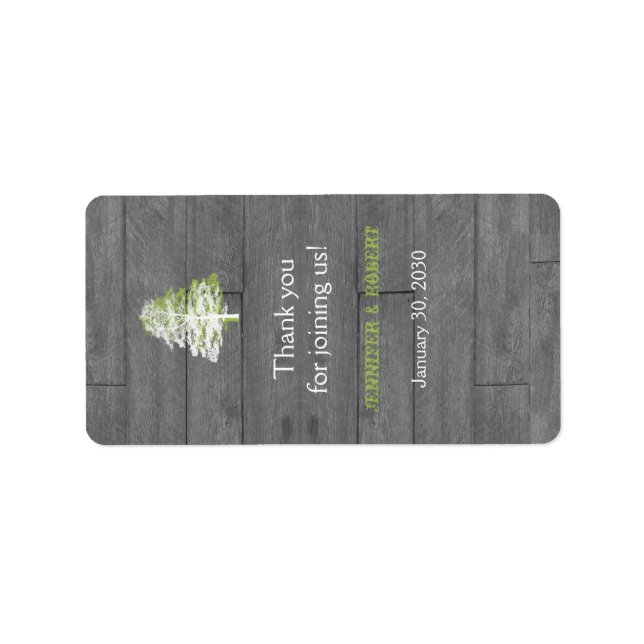 Modern Rustic Barn Wood Bröllop Lip Balm-etikett Adressetikett (Framsidan)