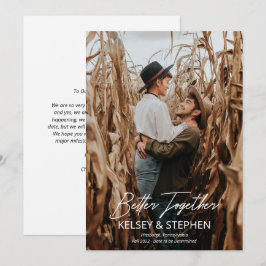 Modern Rustic Better Together Photo Förlovning Meddelande
