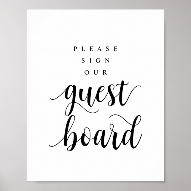 Modern Rustic Black Bröllop vårt gästförbund Poste Poster (Framsidan)