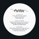 Modern Rustic Black Script, Bröllop Middag Menu Meny<br><div class="desc">Modern Rustic Black Script,  Bröllop Middag Menu. En perfekt pub-meny för din stora dag. Du kan ändra skriptteckensnittet färg och ändra menyn innehåll och typsnitt för att uppfylla dina behov.</div>