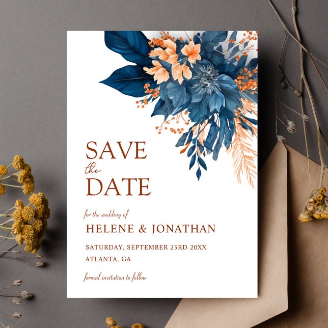 Modern Rustic Blommigt Garden Elegant bröllop Spara Datumet (Modern Rustic Floral Garden Elegant Wedding Save The Date)