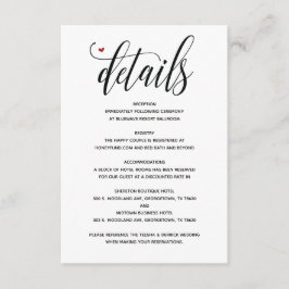 Modern rustic bröllop Detaljer bifogat kort v1