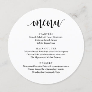 Modern Rustic, Bröllop Elopement Reception Middag Meny