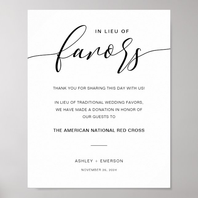 Modern Rustic Bröllop i stället för favoritskylt Poster (Framsidan)