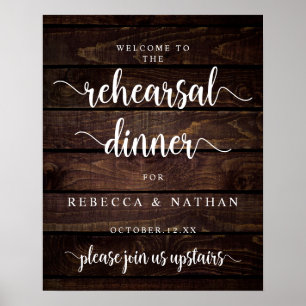 Modern Rustic, Bröllop Rehearsal Dinner Välkommen Poster