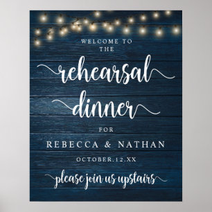 Modern Rustic, Bröllop Rehearsal Dinner Välkommen Poster