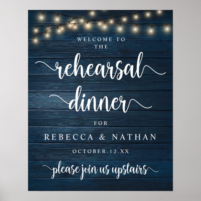 Modern Rustic, Bröllop Rehearsal Dinner Välkommen Poster (Framsidan)