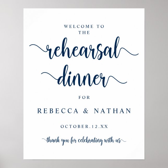 Modern Rustic, Bröllop Rehearsal Dinner Välkommen  Poster (Framsidan)