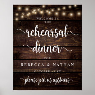 Modern Rustic, Bröllop Rehearsal Dinner Välkommen Poster