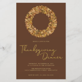 Modern Rustic Brown Guld Thanksgiving-utandning