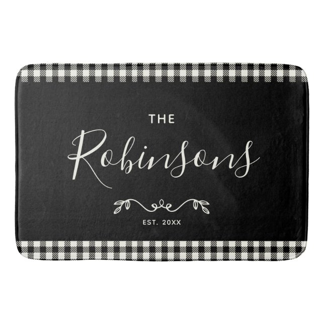 Modern Rustic Buffalo-kontrollera familjens pålagd Badrumsmatta (Framsidan)