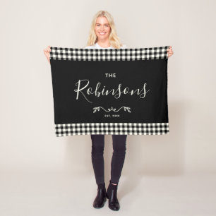 Modern Rustic Buffalo-kontrollera familjens pålagd Fleecefilt