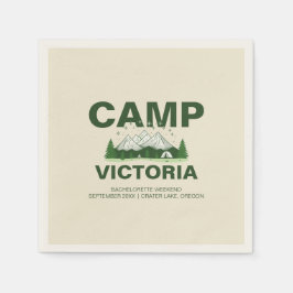 Modern Rustic Camping Bachelorette Party Pappersservett
