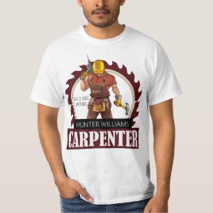 Modern Rustic Carpenter Verktyg Woodwork T Shirt