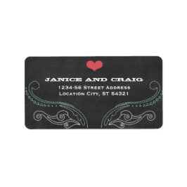 Modern Rustic Chalkboard Typography Bröllop Adressetikett