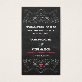 Modern Rustic Chalkboard Typography Bröllop Visitkort