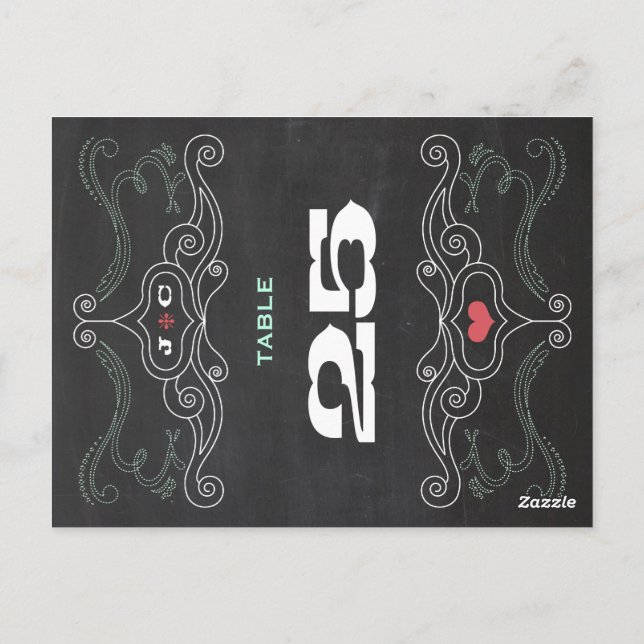 Modern Rustic Chalkboard Typography Bröllop Vykort (Baksida)