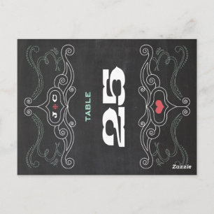 Modern Rustic Chalkboard Typography Bröllop Vykort