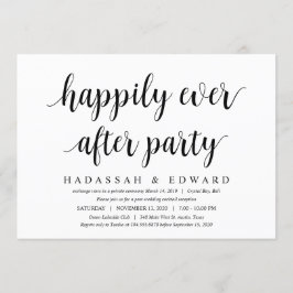 Modern Rustic Cute Black Script, Bröllop Elopement Inbjudningar