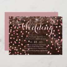 Modern Rustic Dusty Ro Rosa Confetti Bröllop