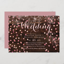 Modern Rustic Dusty Ro Rosa Confetti Bröllop