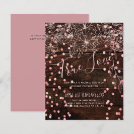 Modern Rustic Dusty Ro Rosa Confetti Bröllop