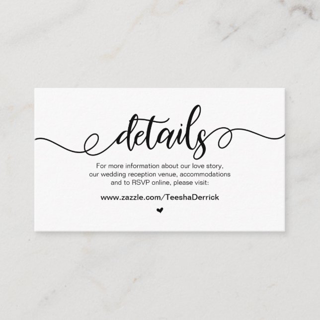 Modern Rustic Farm, Black Font, Information om Brö Tilläggskort (Framsida)