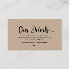 Modern Rustic Farm Kraft, närmare Bröllop Tilläggskort