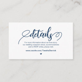 Modern Rustic Farm, Navy Blue, Bröllop Detaljer Tilläggskort