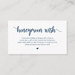 Modern Rustic Farm, Navy Blue Honeymoon Wish Tilläggskort