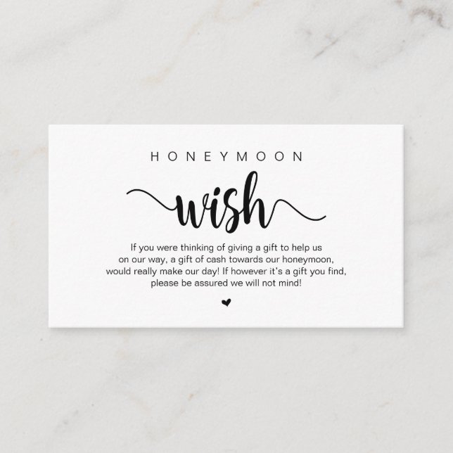 Modern Rustic Farm themed, Honeymoon Wish Tilläggskort (Framsida)