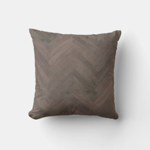 Modern Rustic Farmhouse Worn Herringbone Wood Kudde