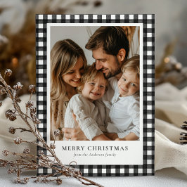 Modern Rustic God jul Buffalo Play Photo Julkort