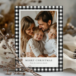 Modern Rustic God jul Buffalo Play Photo Julkort
