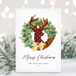 Modern Rustic Hjort-jul-andedräkt utan foto Julkort<br><div class="desc">Önska dina vänner och din familj en julhelg i lycklig med den här roliga buffelkontrollen. Anpassa med din Julhälsningar och din familj namn.</div>