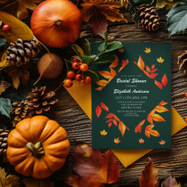 Modern Rustic Höst löv Möhippa Inbjudningar