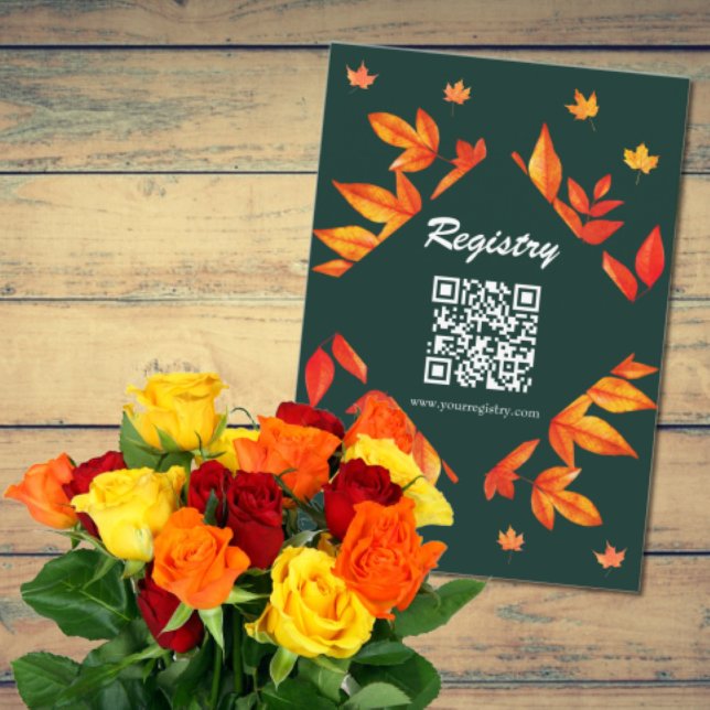 Modern Rustic Höst löv Möhippa Registry Tilläggskort (Skapare uppladdad)