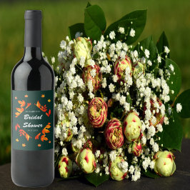 Modern rustic höstbröllopsfest för bruden vinflaska etikett