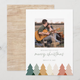 Modern Rustic Julgran-fotoplatta kort