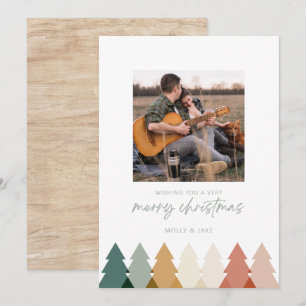 Modern Rustic Julgran-fotoplatta kort