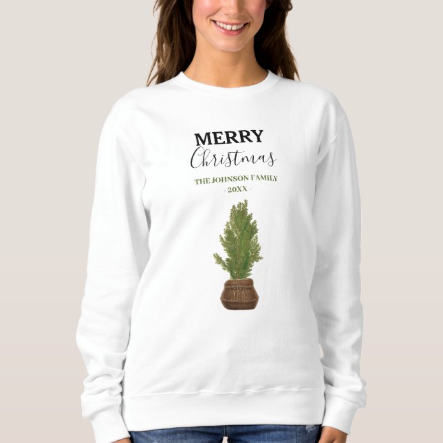Modern Rustic Julgran Helgdag T Shirt (Framsida)
