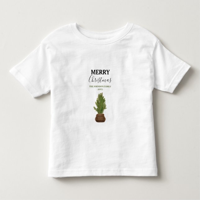 Modern Rustic Julgran Helgdag T Shirt (Framsida)